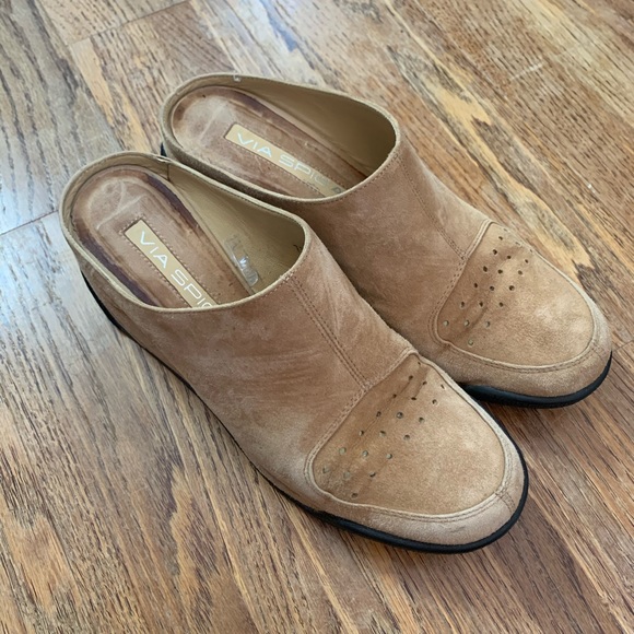 Via Spiga Shoes - Via Spiga suede wedge mules, 7.5